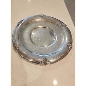 Antique Fisher Sterling Silver 12 3/4" Round Platter In ALEXANDRIA PATTERN